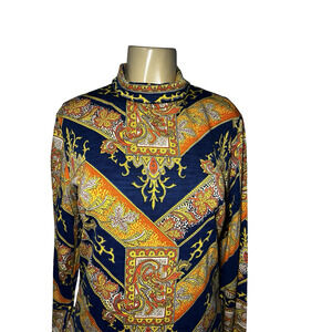 Vintage Hooper Vienna Model Shirt Womens Medium Paisley Austria 70s Blouse Retro